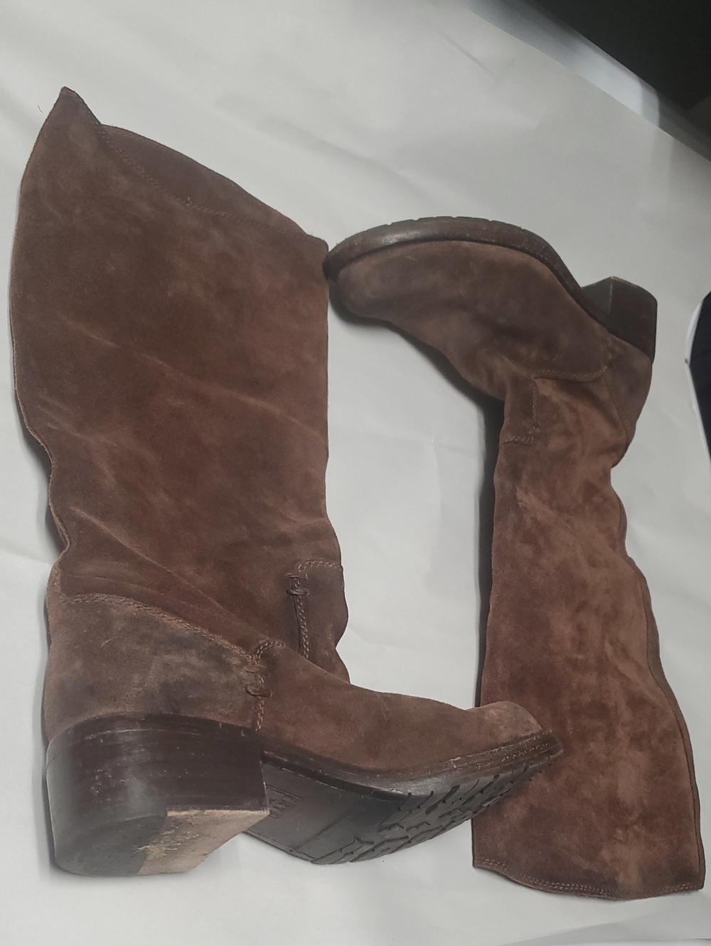 Frye Elena Pull-on Tall Brown Suede Women's Boots Size 7 Style 76556 Equestrian - Picture 2 of 16